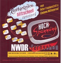 Kino-Werbedia für eine gemeinsame Kochshow mit Peter Frankenfeld und Wilmenrod in den 1950er Jahren in Essen. Quelle: Verein Film- und Fernsehmuseum Hamburg e.V.